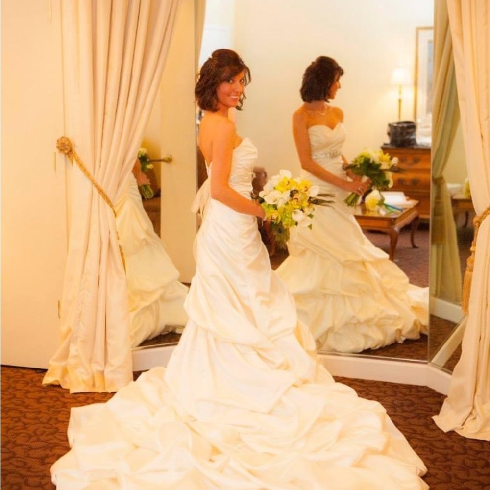 Winnie Couture Satin strapless Wedding Dress size 2